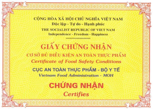 Dịch vụ xin giấy chứng nhận vệ sinh an to&agrave;n thực phẩm Mường Lay